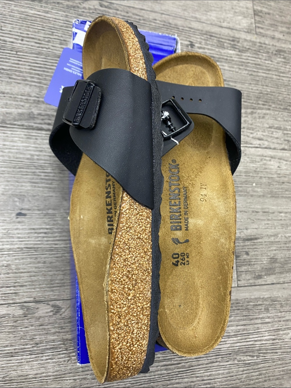 Birkenstock Madrid Birko-Flor Black Sandal – EU 40 / US M7 W9 – Narrow Fit - Picture 5 of 6